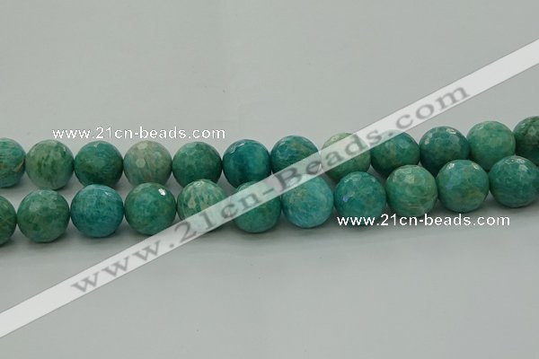 CAM1586 15.5 inches 16mm faceted round Russian amazonite beads