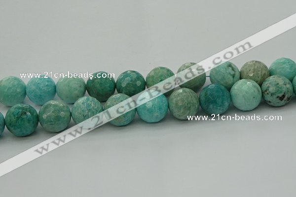 CAM1587 15.5 inches 18mm faceted round Russian amazonite beads