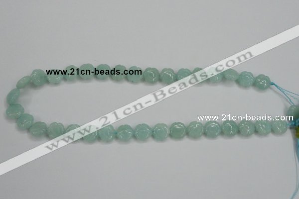 CAM159 15.5 inches 12mm carved flower amazonite gemstone beads