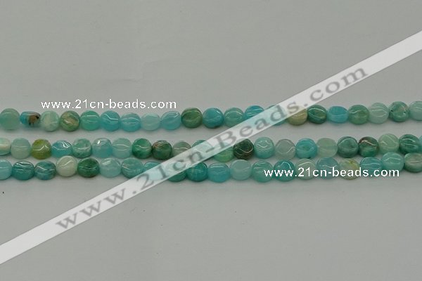 CAM1590 15.5 inches 6mm flat round Russian amazonite beads