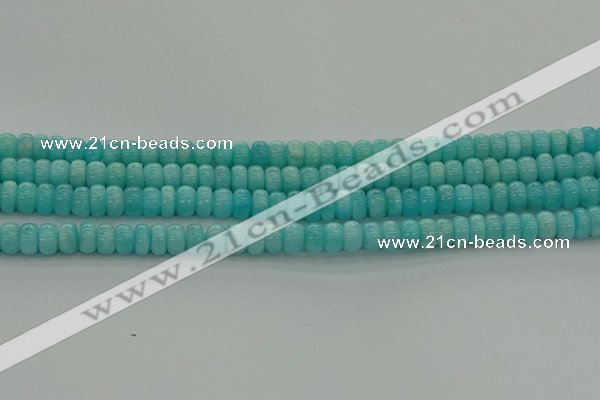 CAM1601 15.5 inches 4*6mm rondelle natural peru amazonite beads