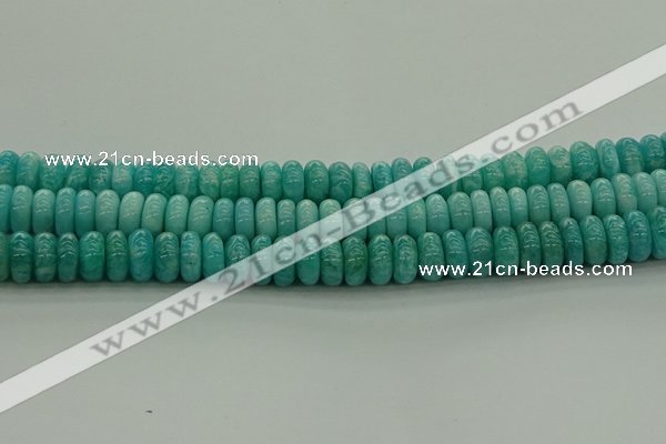 CAM1603 15.5 inches 6*10mm rondelle natural peru amazonite beads