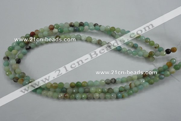 CAM161 15.5 inches 6mm faceted round amazonite gemstone beads