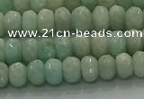 CAM1611 15.5 inches 4*6mm faceted rondelle peru amazonite beads