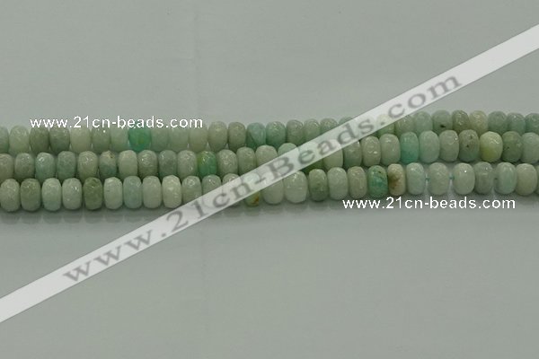 CAM1612 15.5 inches 5*8mm faceted rondelle peru amazonite beads