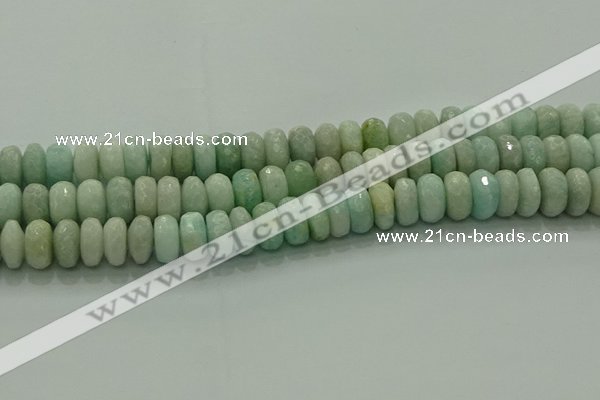 CAM1614 15.5 inches 8*12mm faceted rondelle peru amazonite beads