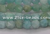 CAM1621 15.5 inches 6mm faceted nuggets amazonite gemstone beads