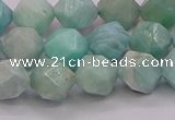 CAM1623 15.5 inches 10mm faceted nuggets amazonite gemstone beads