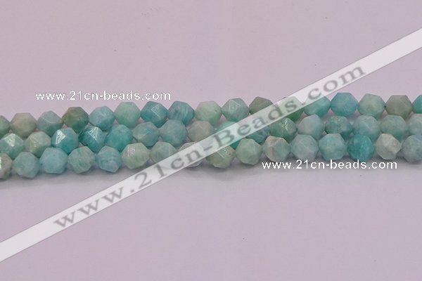 CAM1623 15.5 inches 10mm faceted nuggets amazonite gemstone beads