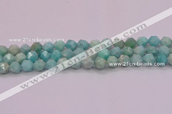 CAM1624 15.5 inches 12mm faceted nuggets amazonite gemstone beads