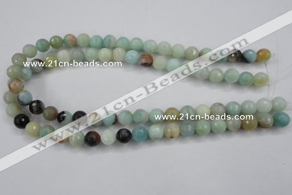 CAM163 15.5 inches 10mm faceted round amazonite gemstone beads