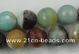 CAM166 15.5 inches 16mm faceted round amazonite gemstone beads