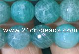 CAM1663 15.5 inches 10mm faceted round Russian amazonite beads