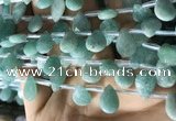 CAM1697 Top drilled 10*14mm faceted briolette amazonite beads