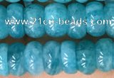 CAM1714 15.5 inches 3*7mm - 4*8mm rondelle natural amazonite beads