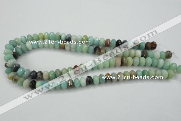 CAM172 15.5 inches 6*10mm faceted rondelle amazonite gemstone beads