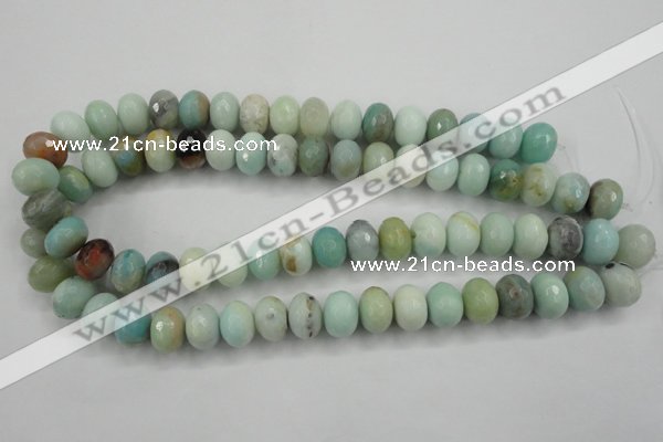 CAM173 15.5 inches 10*14mm faceted rondelle amazonite gemstone beads