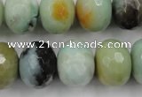 CAM175 15.5 inches 13*18mm faceted rondelle amazonite gemstone beads