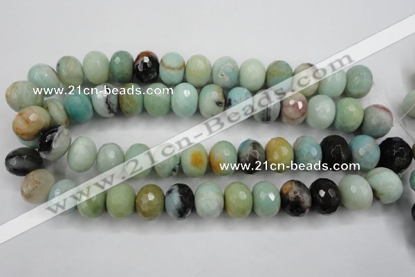 CAM175 15.5 inches 13*18mm faceted rondelle amazonite gemstone beads