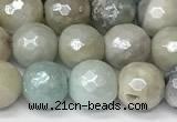 CAM1751 15 inches 8mm faceted round AB-color amazonite agate beads