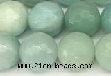 CAM1771 15 inches 8mm faceted round amazonite beads