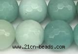 CAM1772 15 inches 10mm faceted round amazonite beads