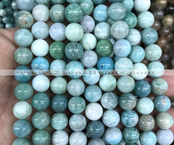 CAM1813 15 inches 10mm round amazonite gemstone beads