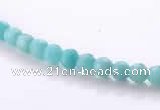 CAM25 4mm  faceted round natural amazonite stone beads Wholesale