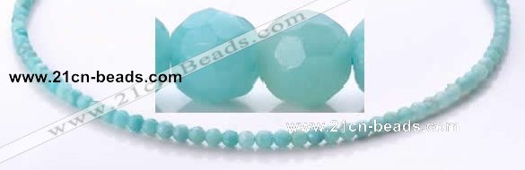 CAM25 4mm  faceted round natural amazonite stone beads Wholesale