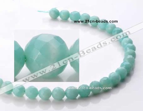 CAM28 10mm natural amazonite faceted round stone beads Wholesale