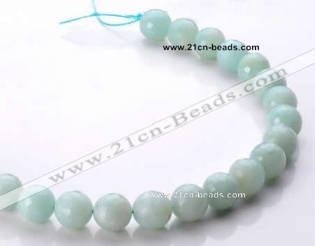 CAM30 natural amazonite faceted round 14mm stone beads Wholesale
