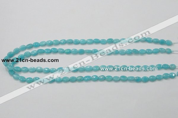 CAM302 15.5 inches 6*8mm oval natural peru amazonite beads wholesale