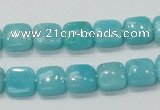 CAM306 15.5 inches 10*10mm square natural peru amazonite beads wholesale