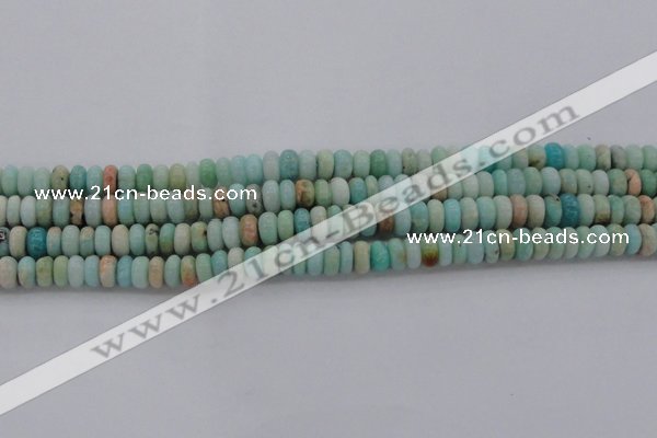 CAM328 15.5 inches 4*8mm rondelle natural peru amazonite beads