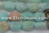 CAM336 15.5 inches 8*10mm oval natural peru amazonite beads