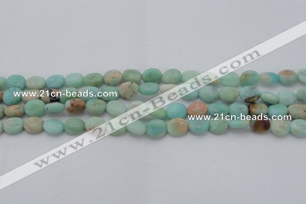 CAM336 15.5 inches 8*10mm oval natural peru amazonite beads