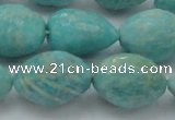 CAM341 15.5 inches 12*16mm faceted nuggets natural peru amazonite beads