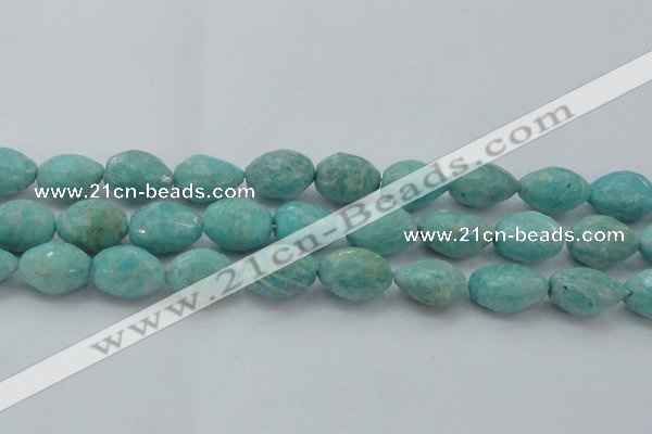 CAM341 15.5 inches 12*16mm faceted nuggets natural peru amazonite beads