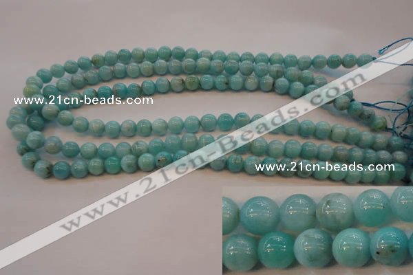 CAM352 15.5 inches 8mm round natural peru amazonite beads wholesale