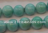 CAM355 15.5 inches 14mm round natural peru amazonite beads wholesale