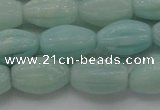 CAM360 15.5 inches 10*15mm carved rice amazonite gemstone beads