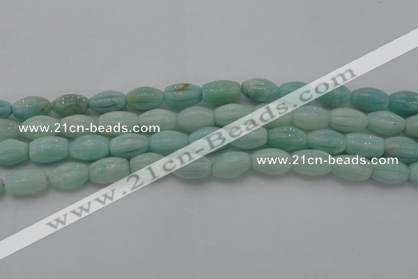 CAM360 15.5 inches 10*15mm carved rice amazonite gemstone beads