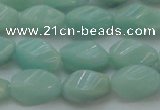 CAM361 15.5 inches 7*14mm twisted rice amazonite gemstone beads