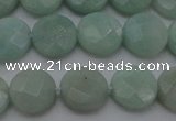 CAM363 15.5 inches 10mm faceted coin amazonite gemstone beads