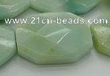 CAM371 15.5 inches 22*30mm - 25*35mm faceted octagonal amazonite beads