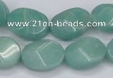 CAM411 15.5 inches 13*18mm wavy oval natural russian amazonite beads