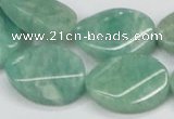 CAM414 15.5 inches 18*25mm twisted oval natural russian amazonite beads