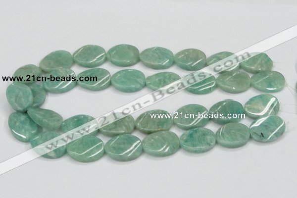 CAM414 15.5 inches 18*25mm twisted oval natural russian amazonite beads