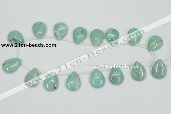 CAM417 15.5 inches 18*25mm flat teardrop natural russian amazonite beads