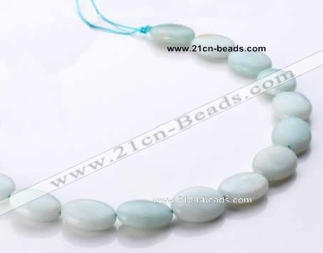 CAM42 15*20mm flat oval natural amazonite beads Wholesale